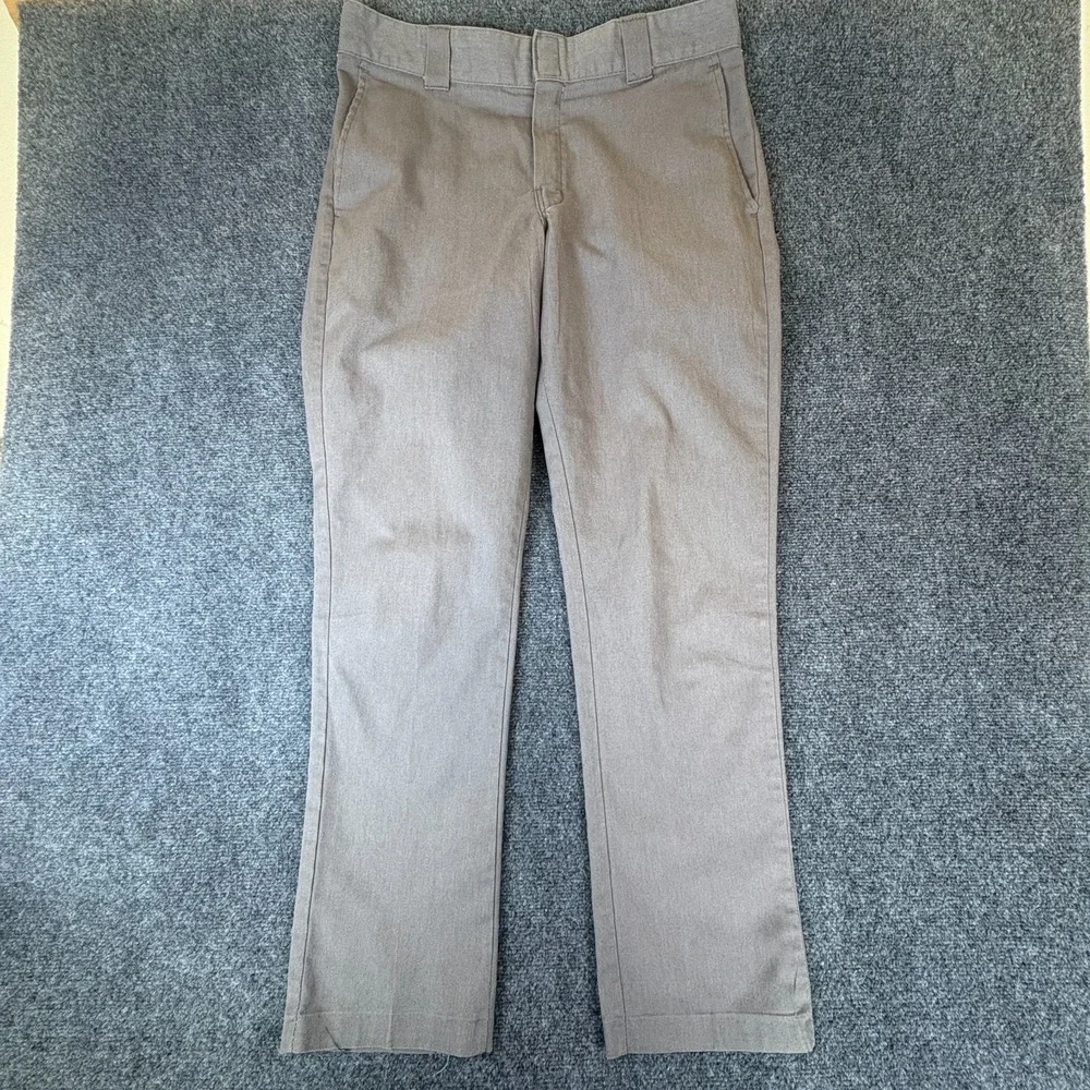 Dickies Flex Pants Mens 32x31 Gray Pockets Casual Low Rise Slim Tapered Leg